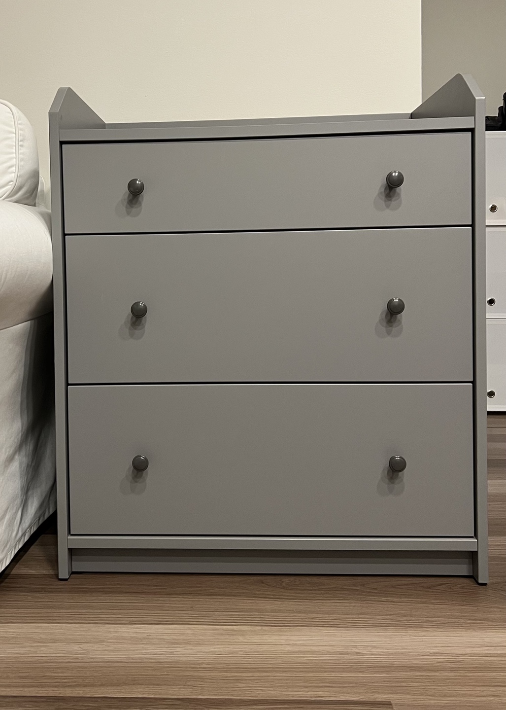 Grey Three-Drawer Chest (ikea)