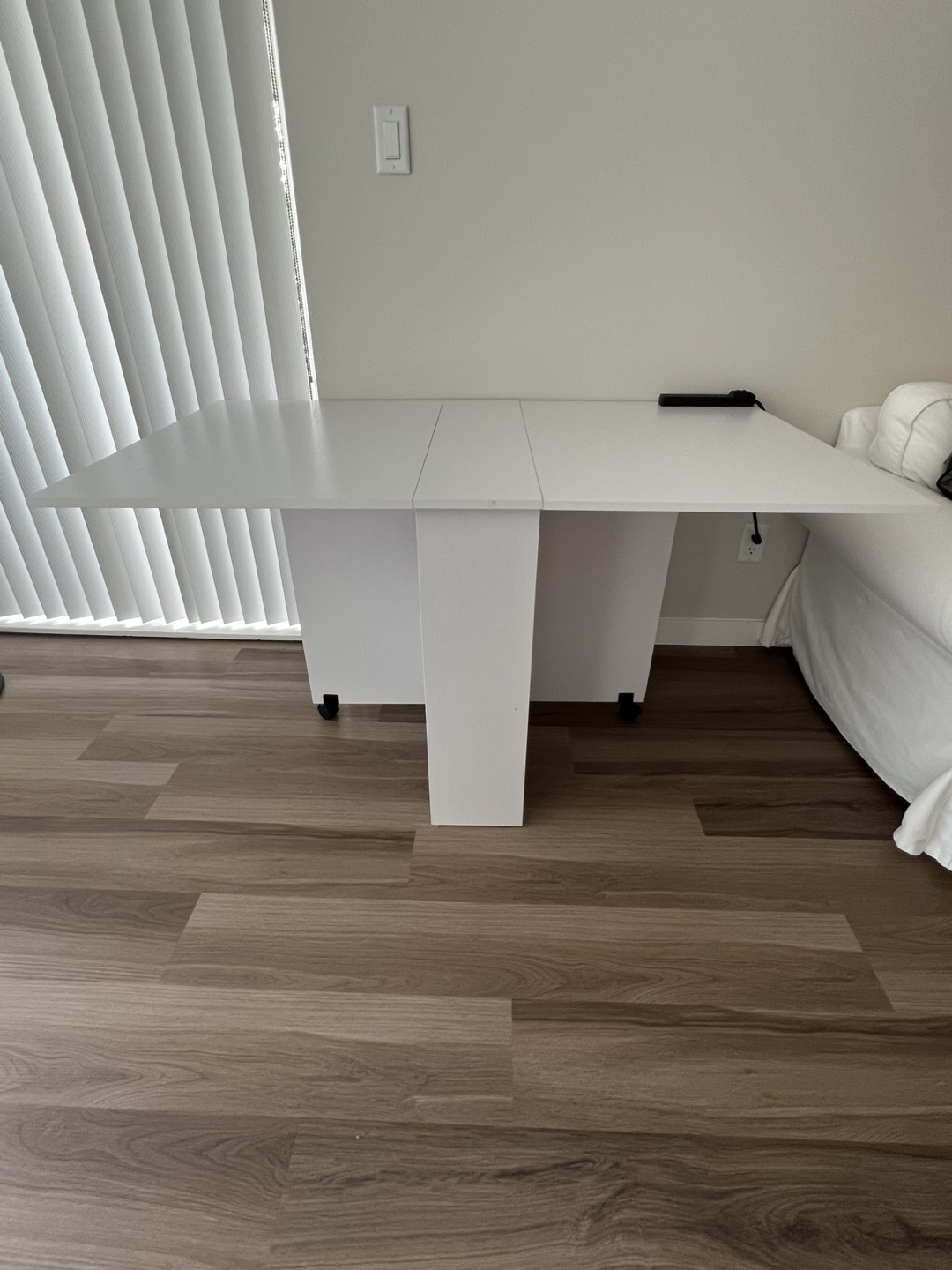 White Foldable Craft Table with Storage