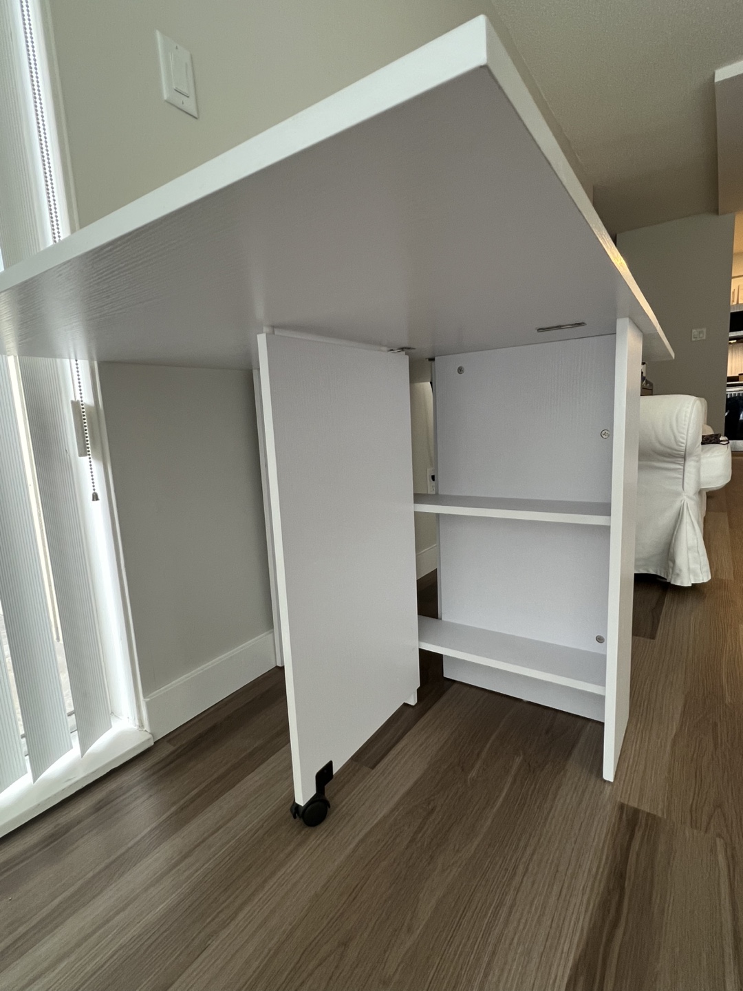 White Foldable Craft Table with Storage - photo 5