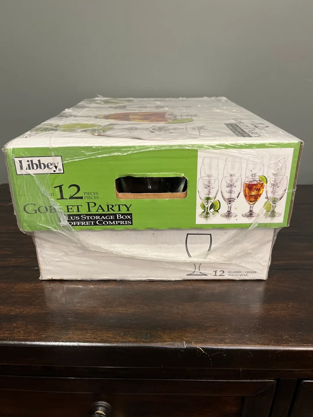 Libbey Goblet Party 12-Piece Glass Set with Storage Box image indicator(2)