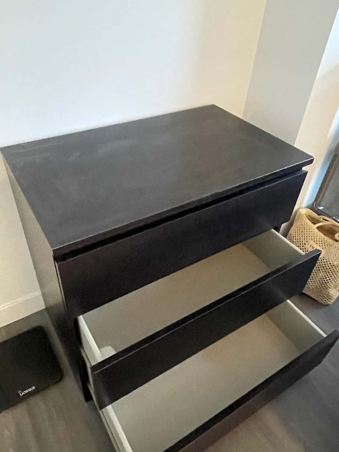 IKEA MALM 3-Drawer Chest Black-Brown image indicator(2)