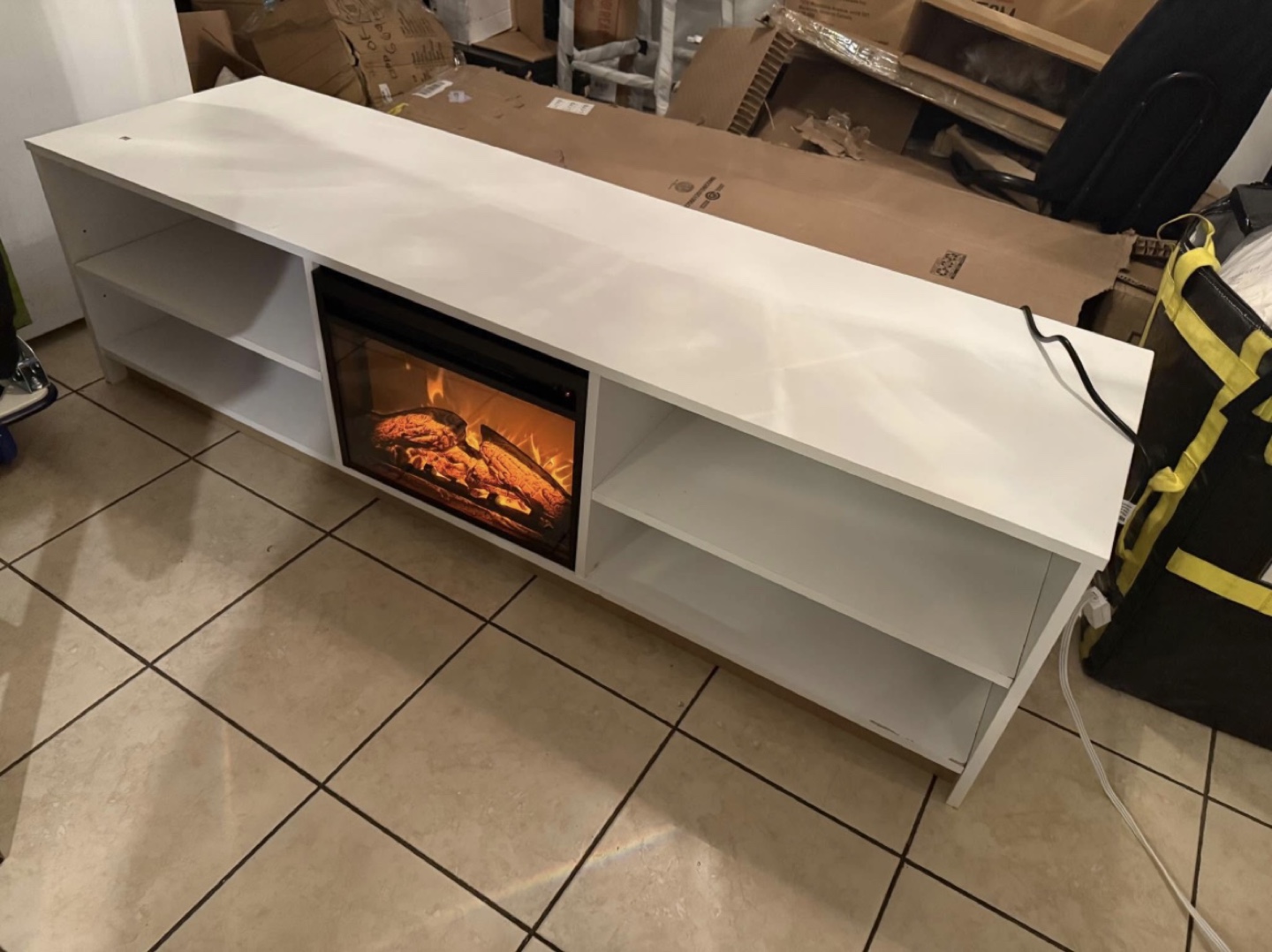Tv stand with fireplace