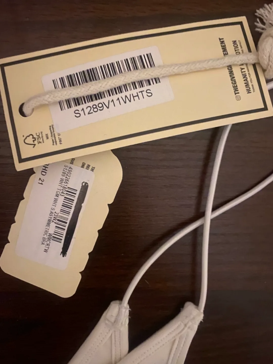 The Giving Movement One Shoulder Crop Top - White - Size Small image indicator(4)