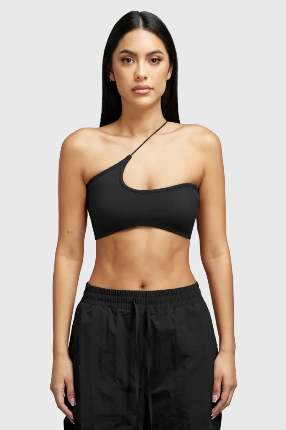 The Giving Movement One Shoulder Crop Top - White - Size Small image indicator(5)