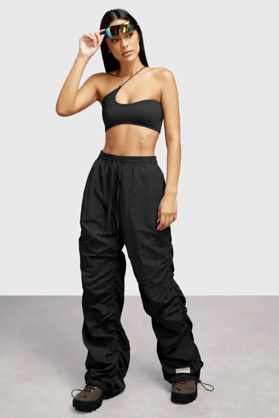 The Giving Movement One Shoulder Crop Top - White - Size Small image indicator(8)