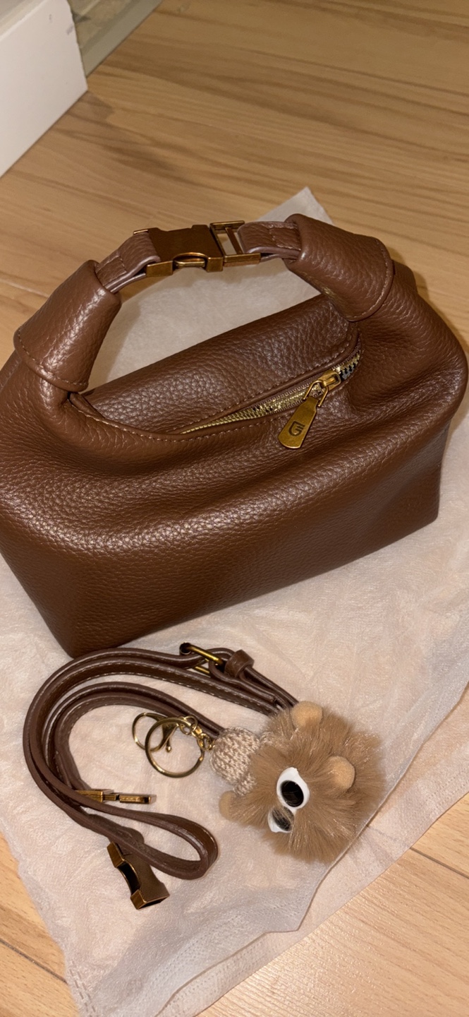 Brand New Brown Leather Mini Handbag with Detachable Strap - photo 2