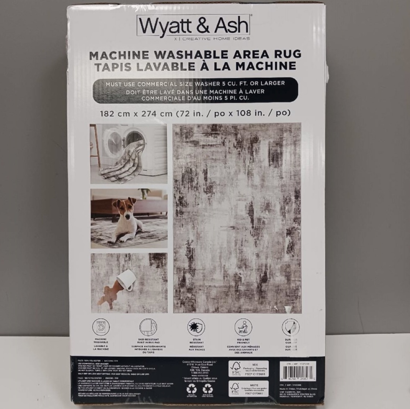 Wyatt & Ash Machine Washable Area Rug - Daliieh - 72" x 108" - photo 2
