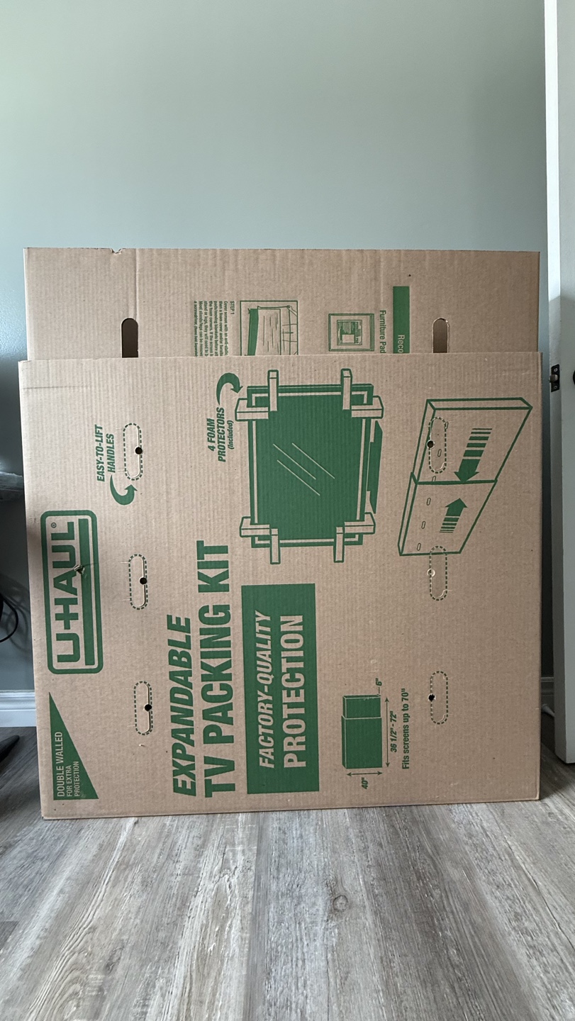 U-Haul Expandable TV Packing box