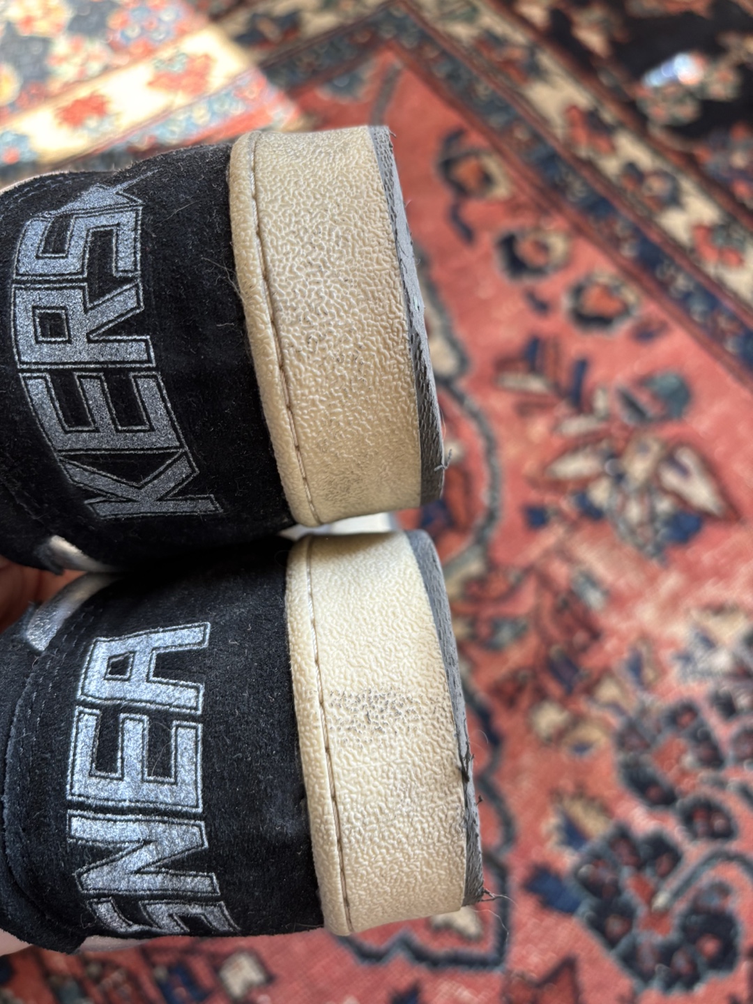 Golden Goose Sneakers Silver Black Suede Leather - photo 5