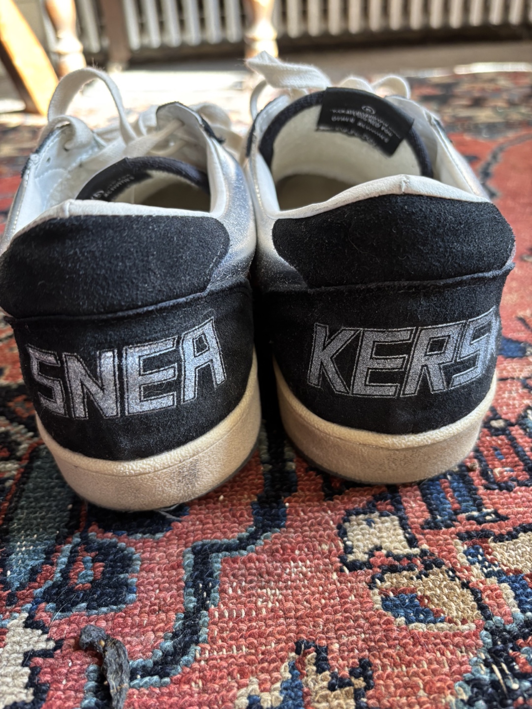Golden Goose Sneakers Silver Black Suede Leather - photo 4