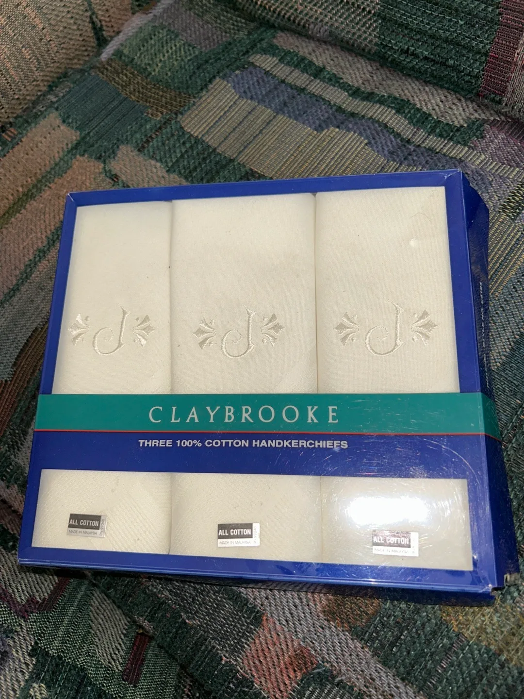 3 NEW Cotton Handkerchiefs with Letter “J” #freecycle thumbnail