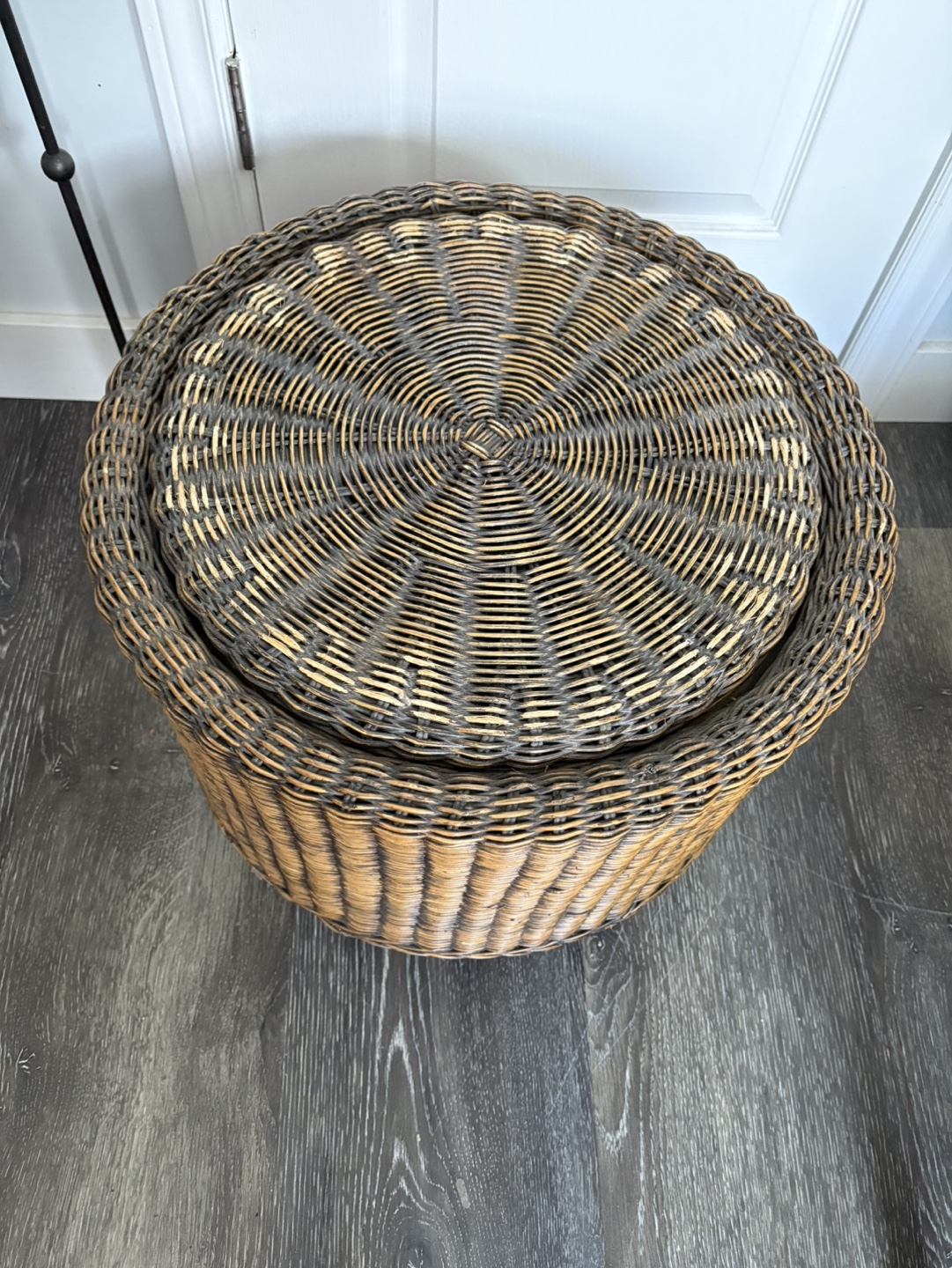 Wicker Storage Ottoman with Lid - photo 2