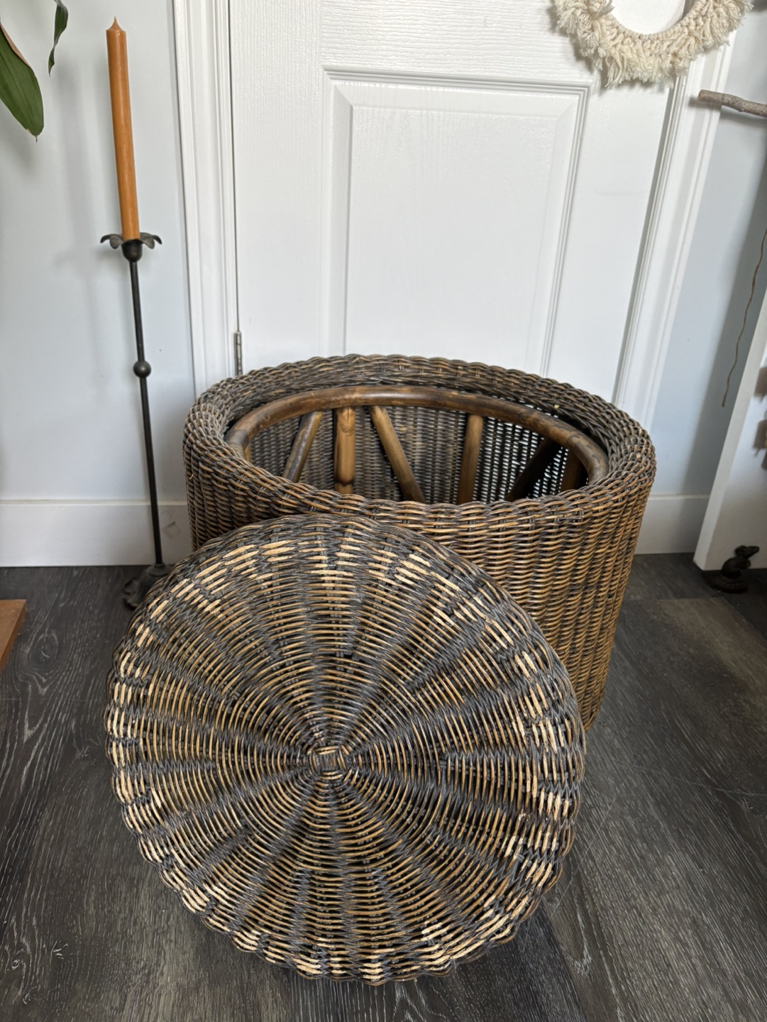Wicker Storage Ottoman with Lid - photo 3