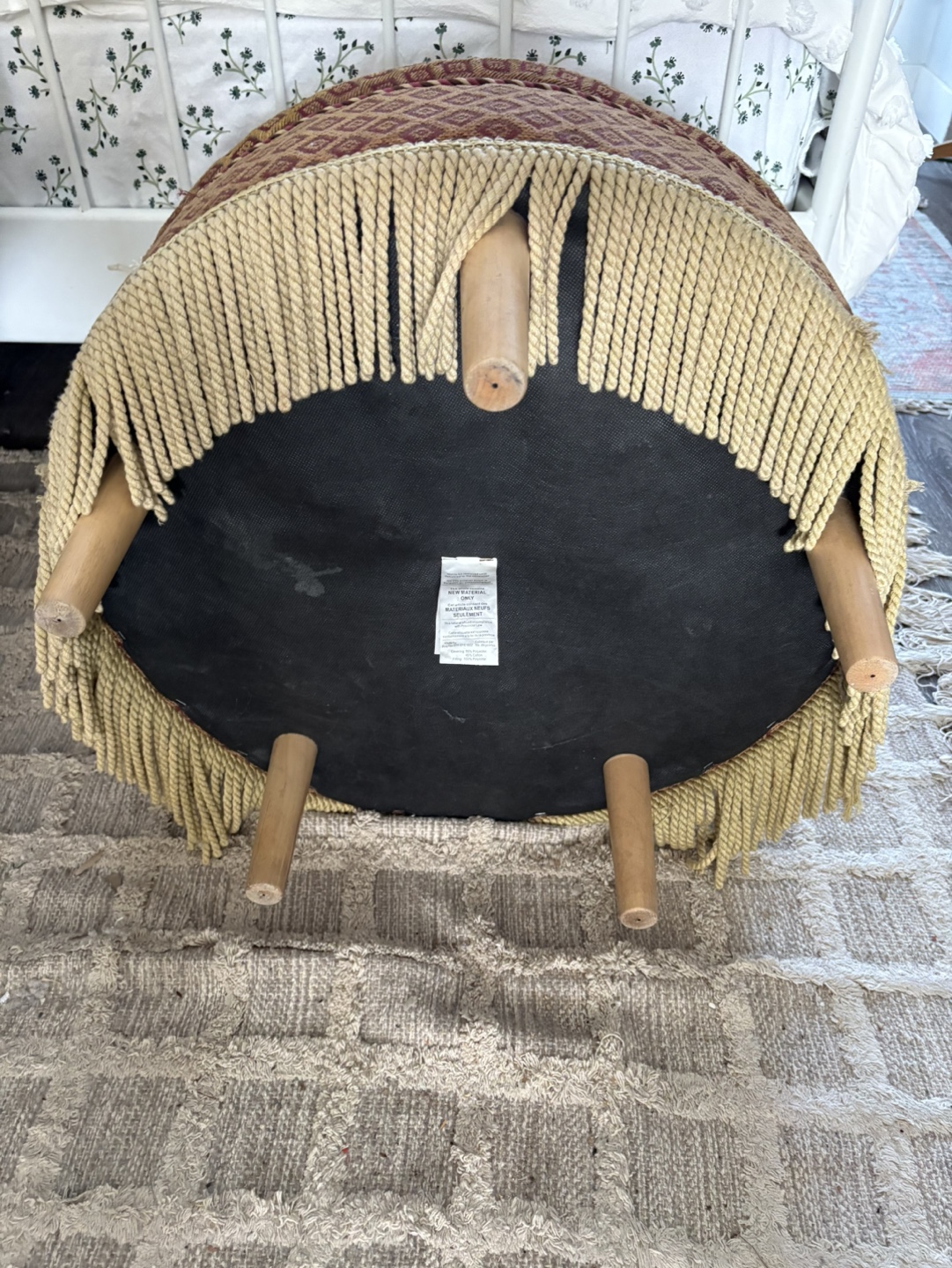 Round Ottoman with Fringe - photo 5