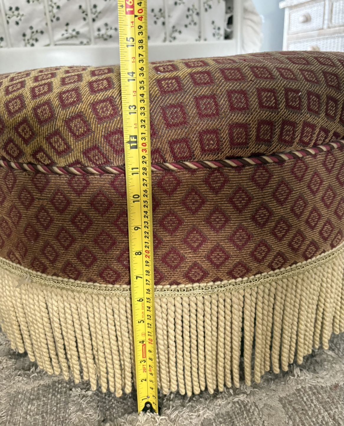Round Ottoman with Fringe - photo 4
