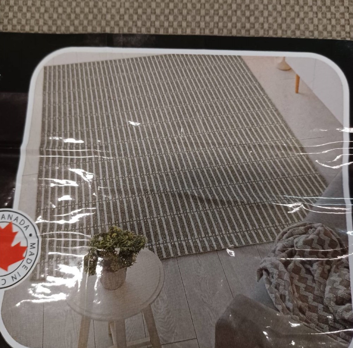 Grey and White Striped Area Rug - photo 3