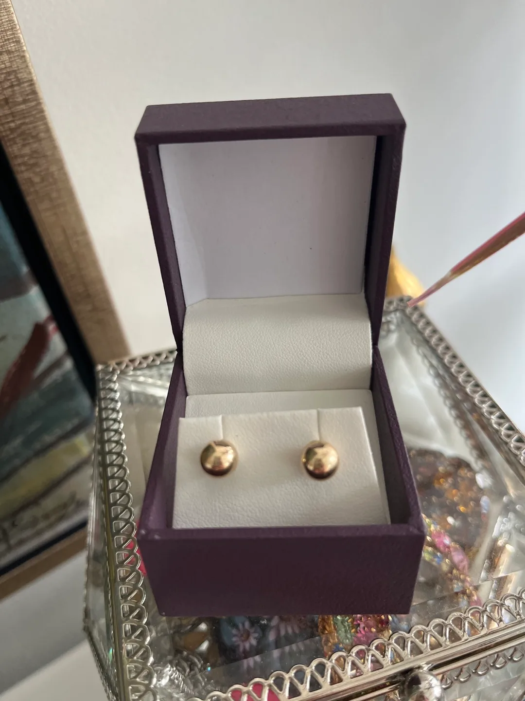 Gold Ball Stud Earrings thumbnail