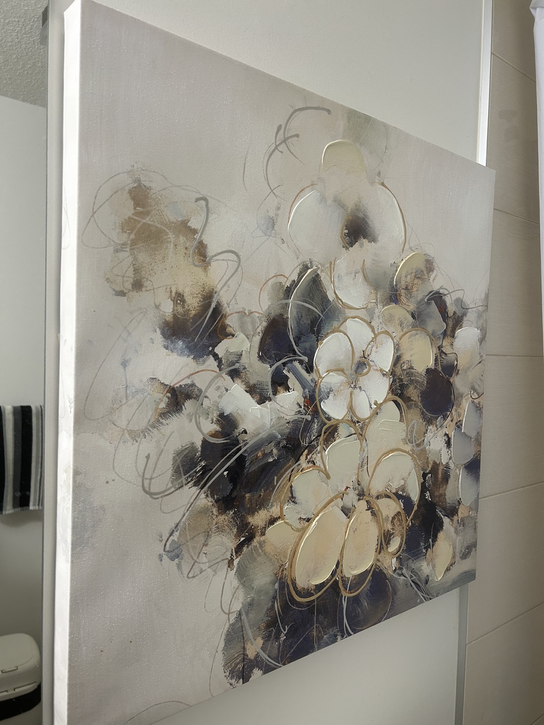 Large Abstract Floral Canvas Wall Art