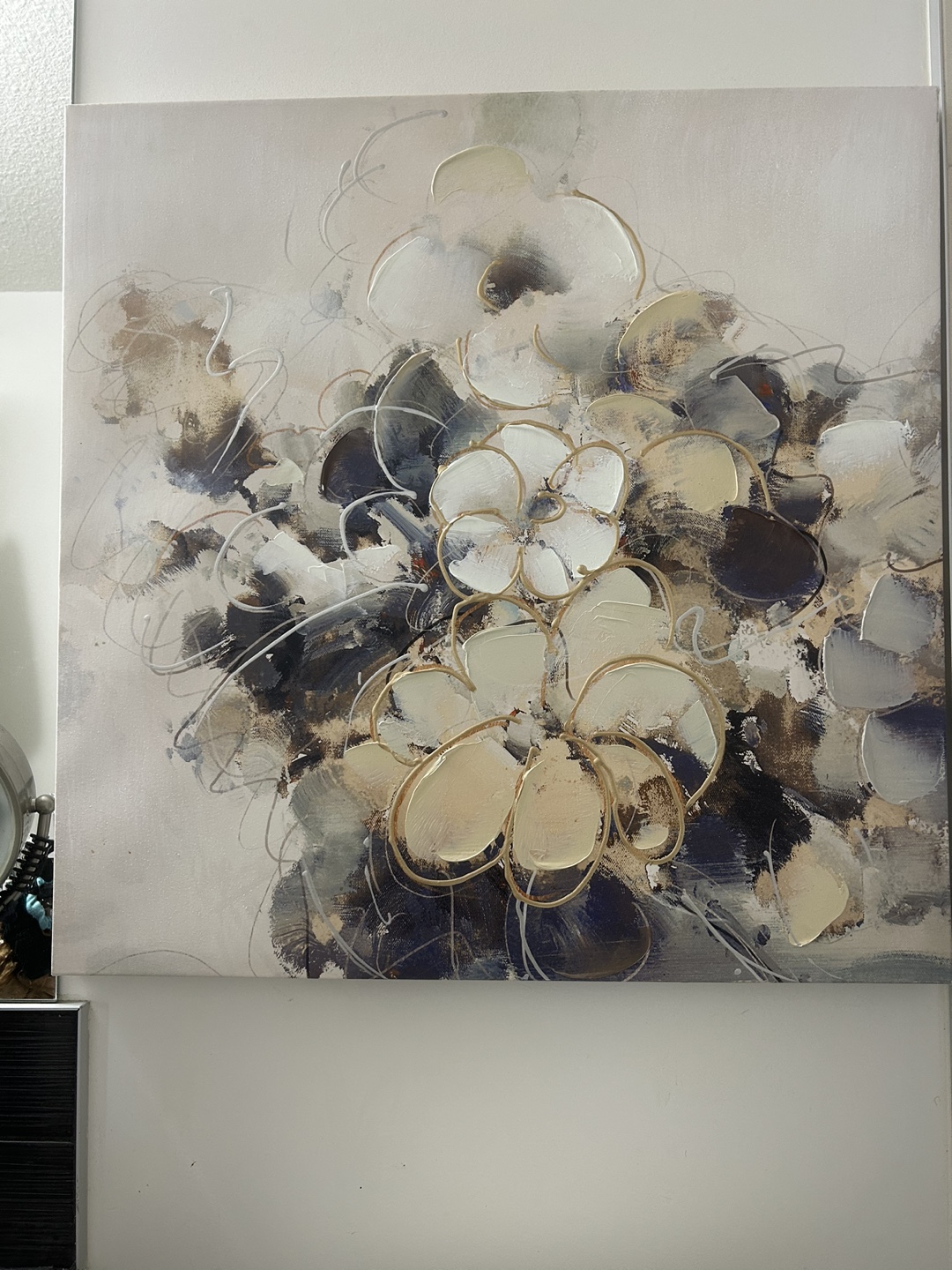 Large Abstract Floral Canvas Wall Art - photo 3