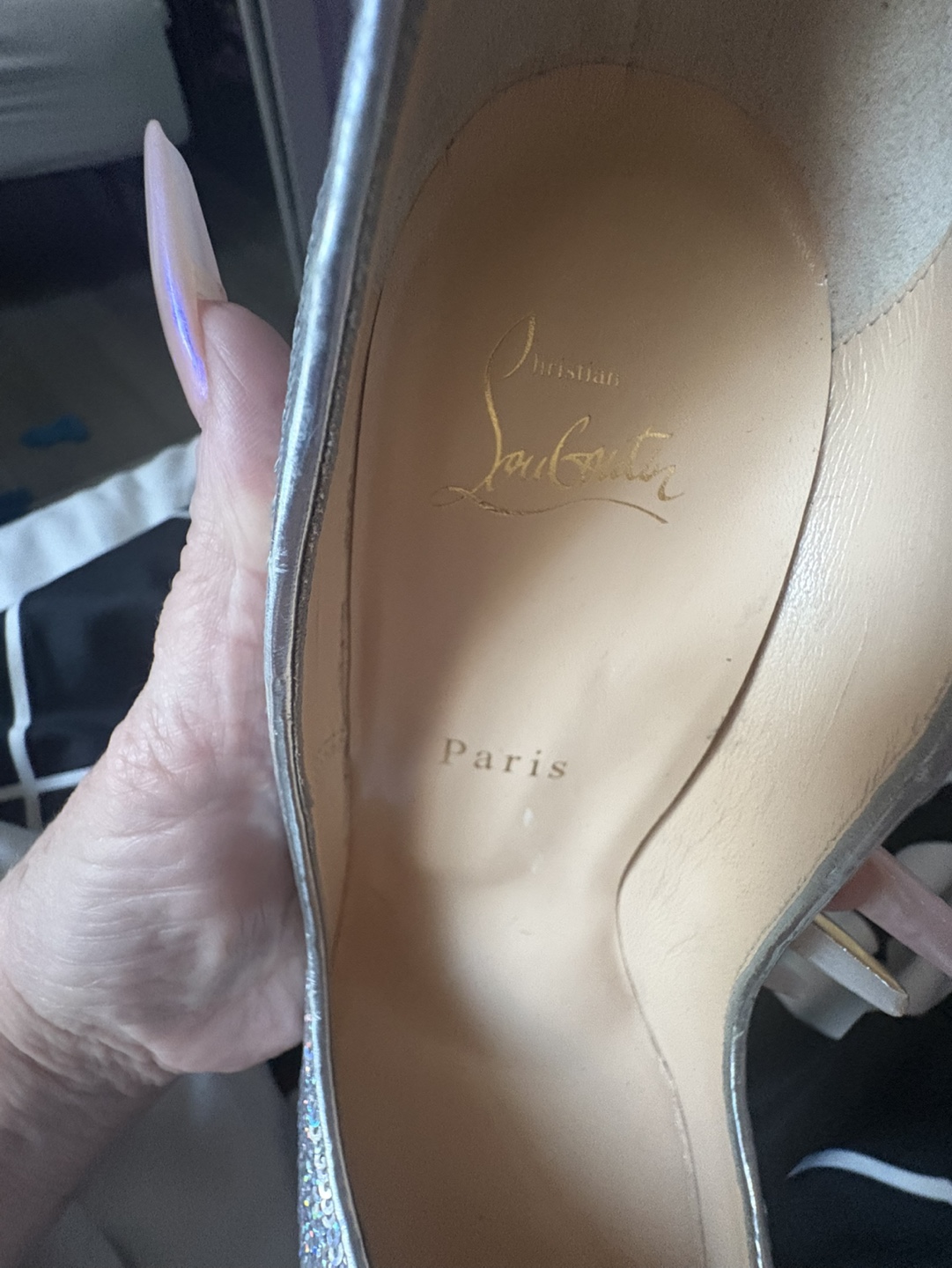 Christian Louboutin Silver Glitter High Heels - photo 2