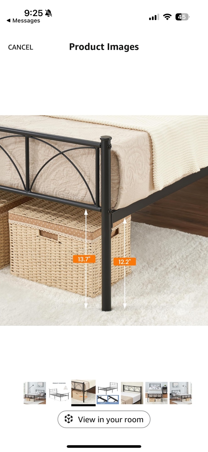 Black Metal twin-Size Bed Frame - photo 3