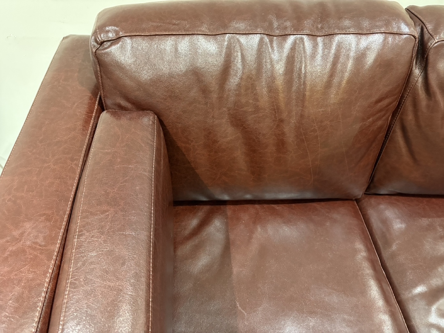 Brown Leather Loveseat - photo 2