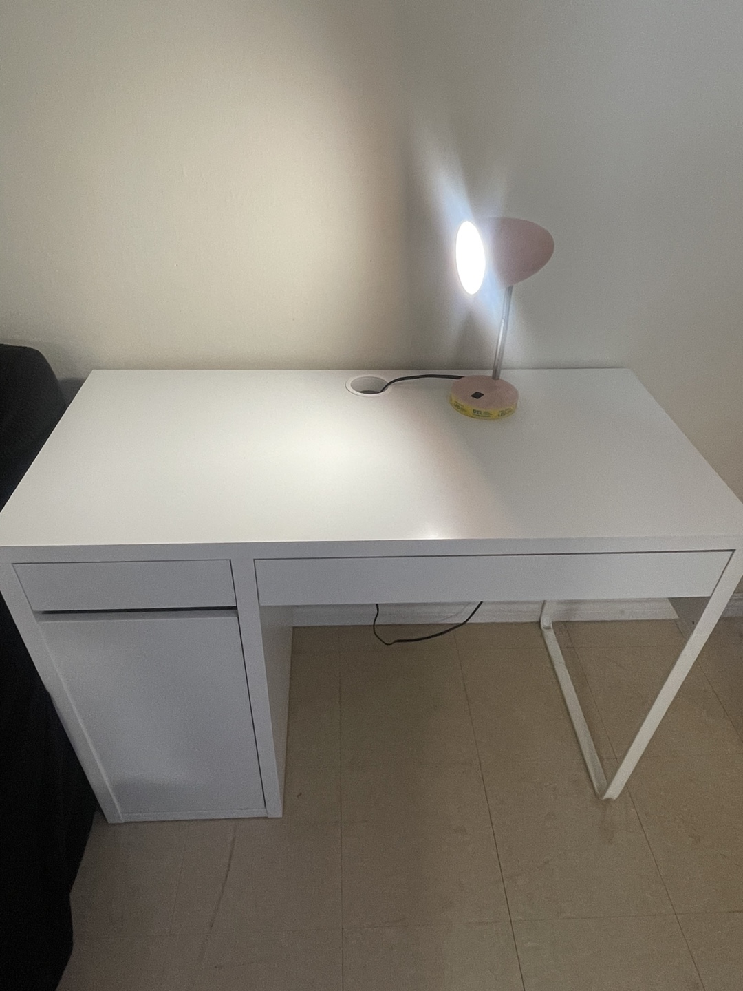 White IKEA Desk with Drawer