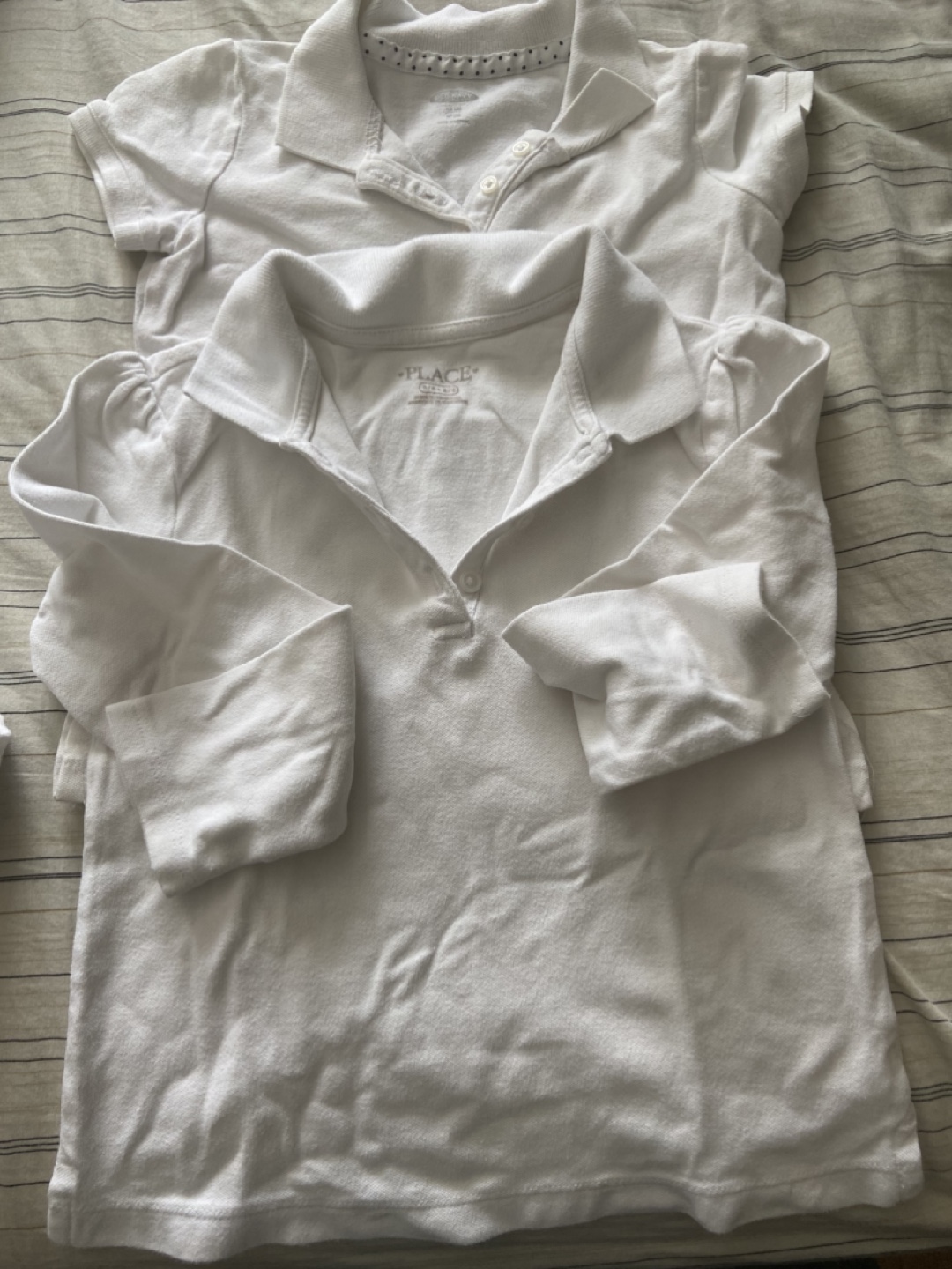 Two Girls' White Polo Shirts size 5 to 6 years