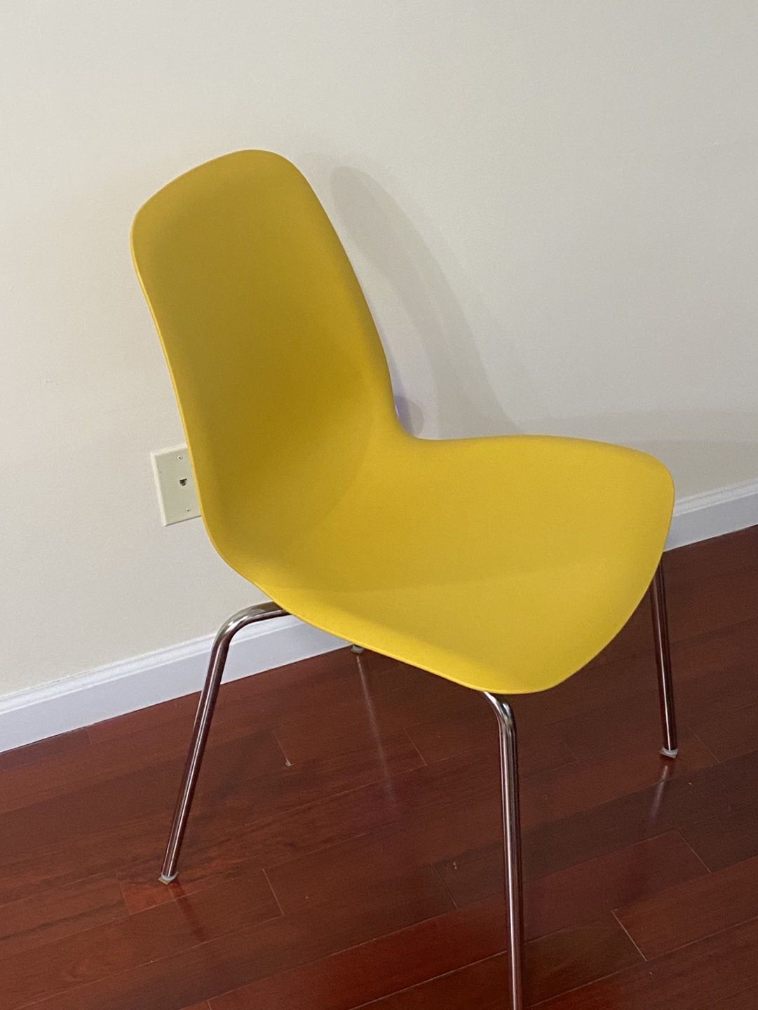 Yellow Plastic Chair with Chrome Legs