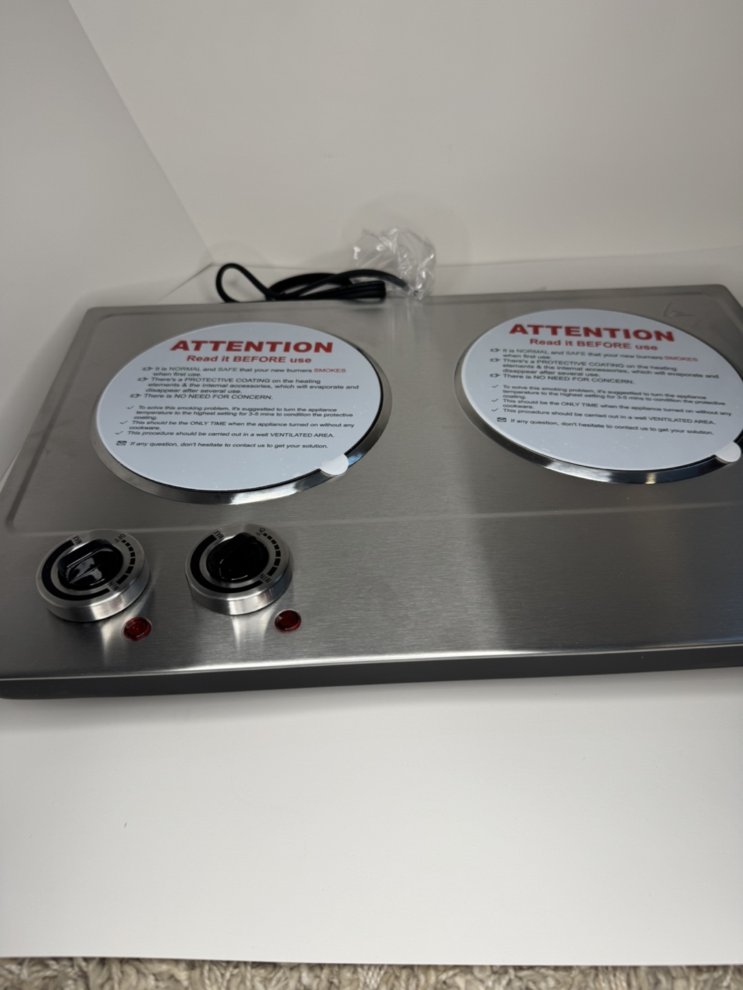 Cusimax Double Electric Burner Cooktop - photo 2