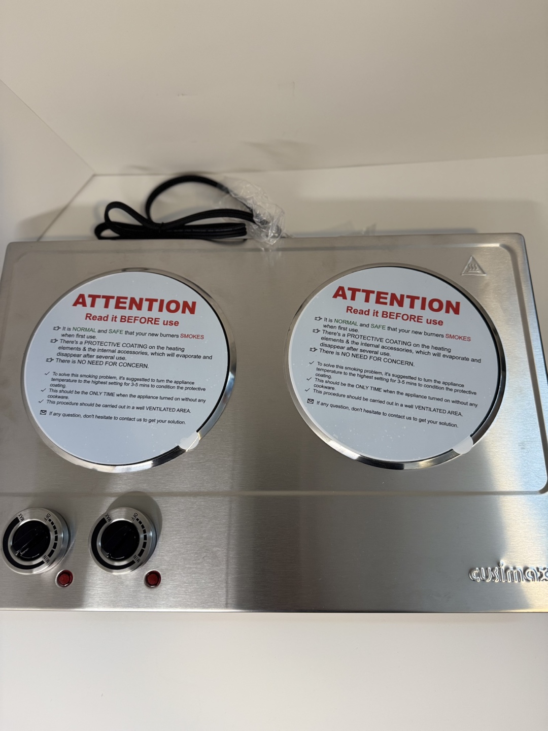 Cusimax Double Electric Burner Cooktop - photo 5