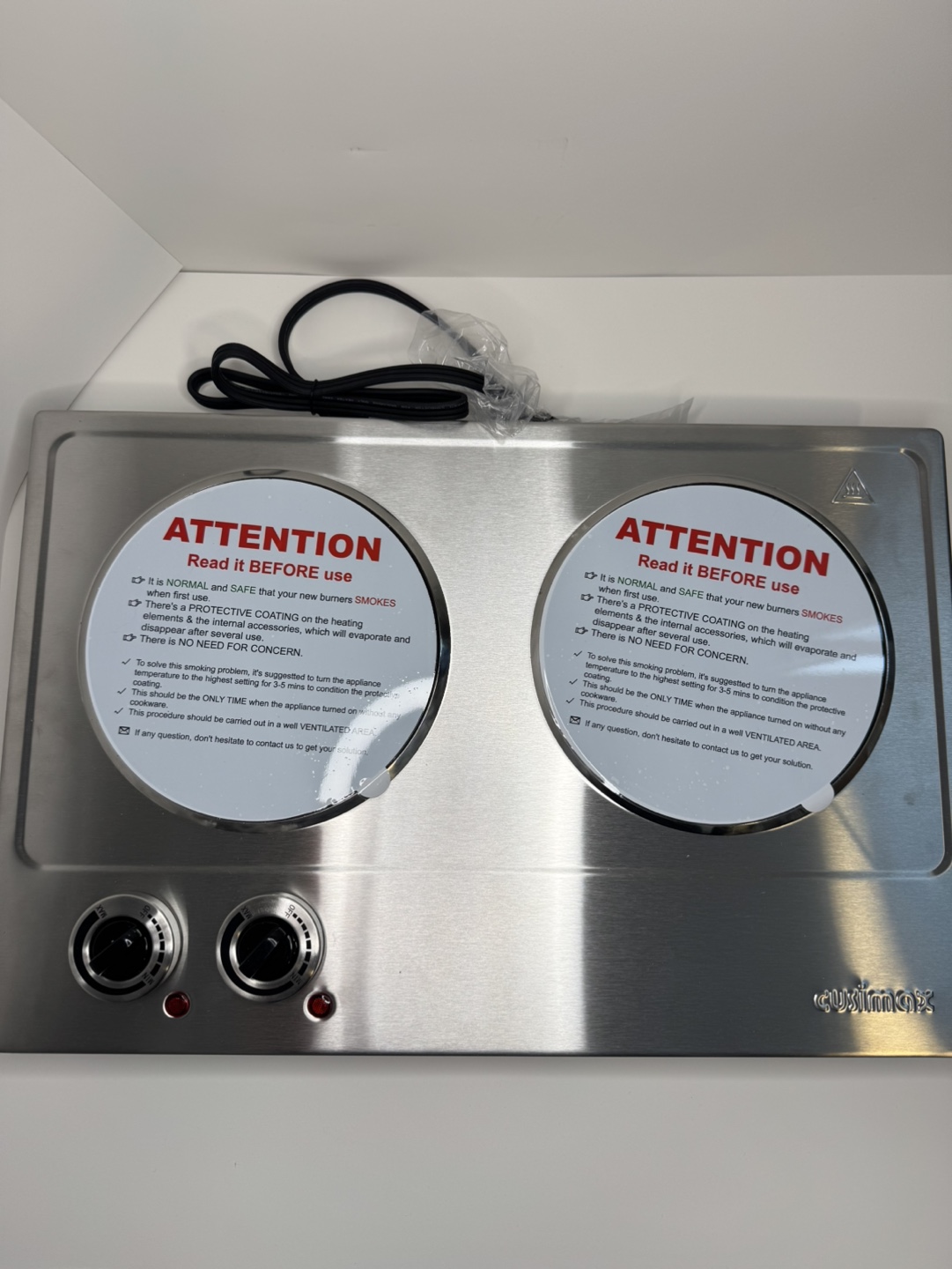 Cusimax Double Electric Burner Cooktop