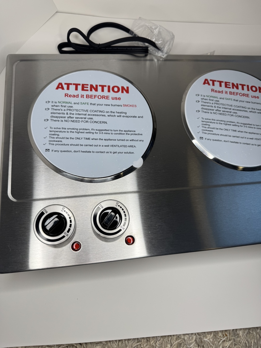 Cusimax Double Electric Burner Cooktop - photo 3