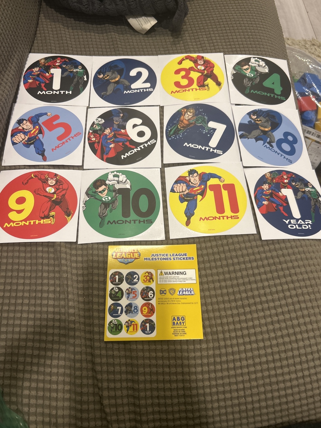 Justice League Milestone Stickers - Baby's First Year