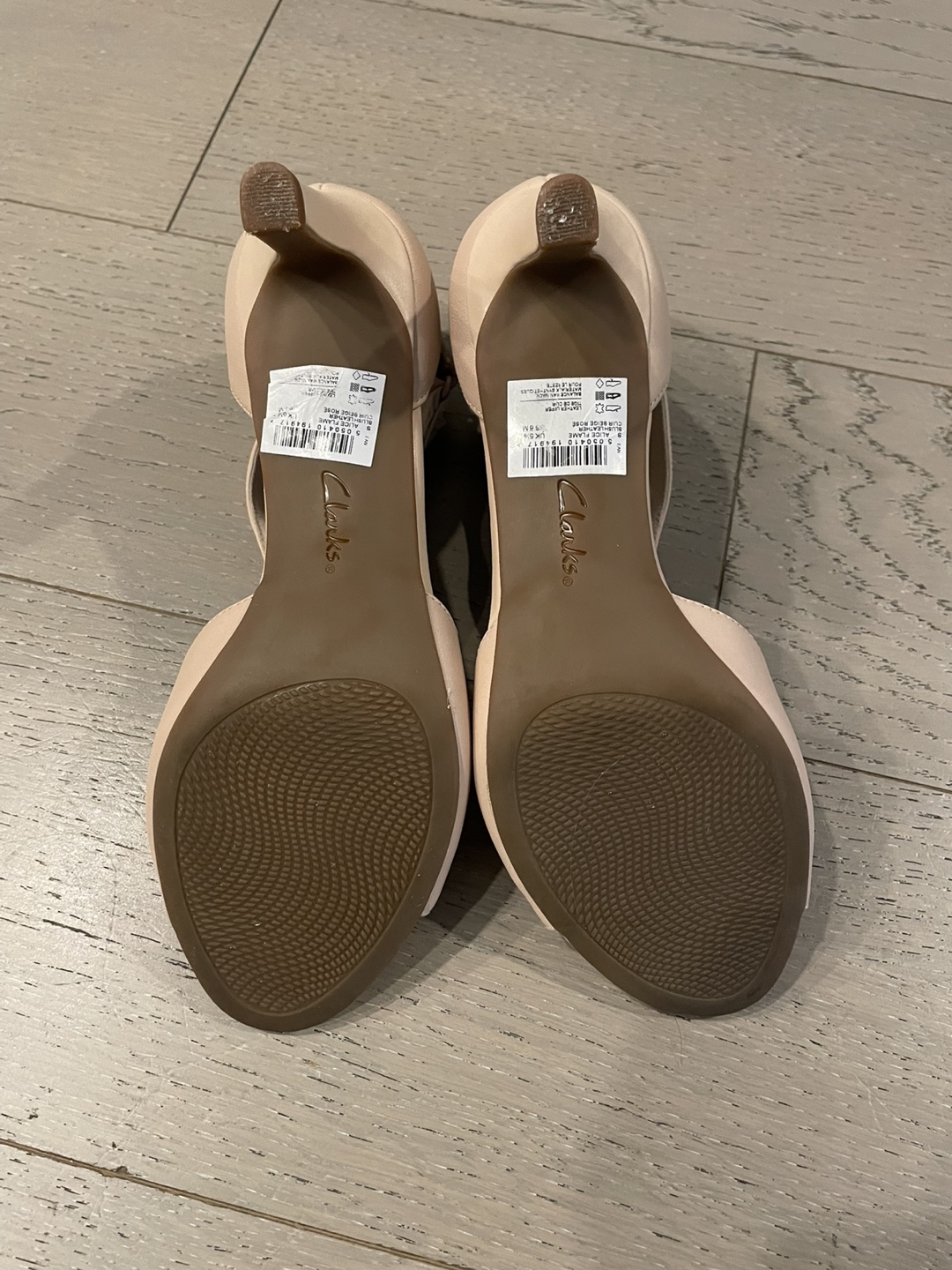 Clarks Women's Blush Beige Leather Heels, Size 8M - photo 4
