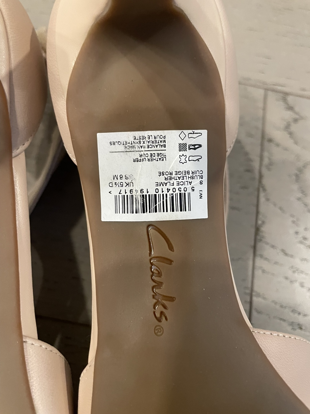 Clarks Women's Blush Beige Leather Heels, Size 8M - photo 5