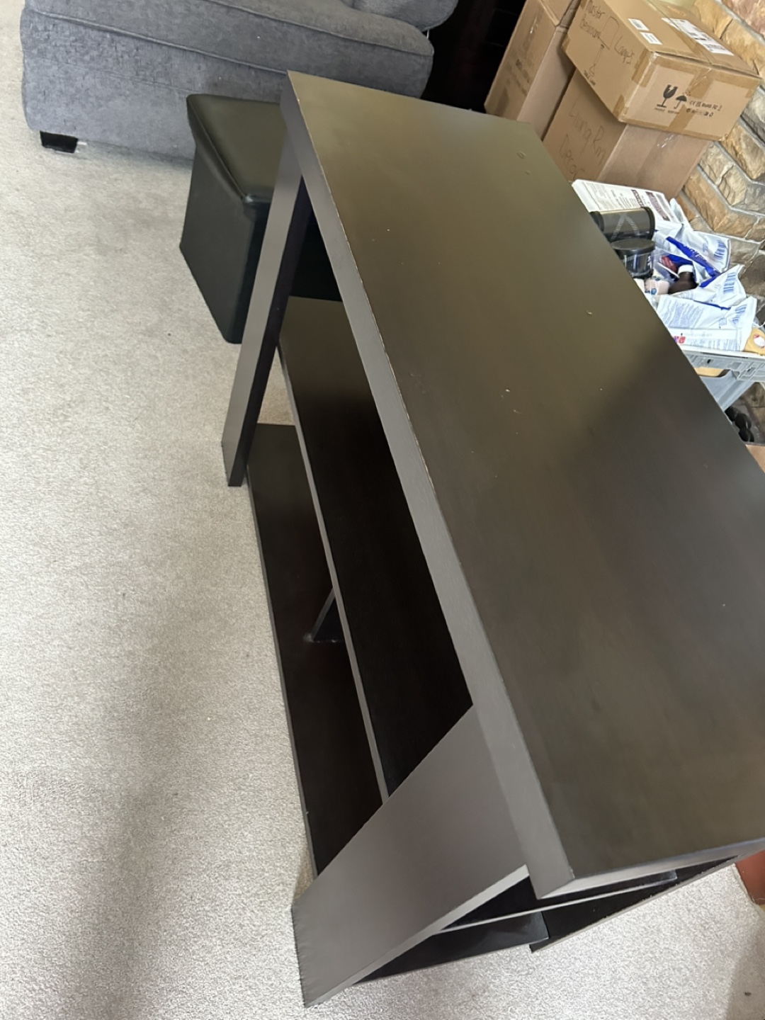 Dark Brown Wooden Media Console - photo 2
