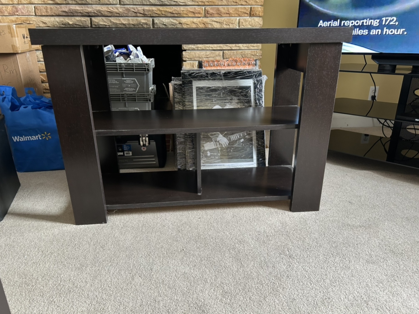 Dark Brown Wooden Media Console
