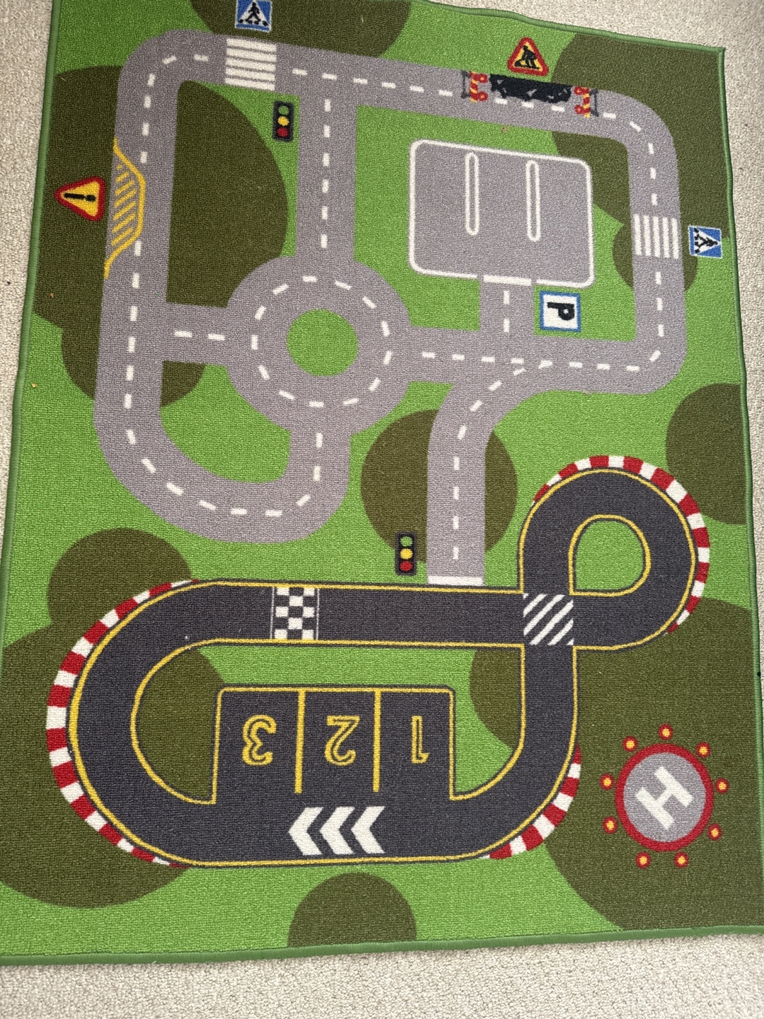 Kids Play Rug Race Track Mat