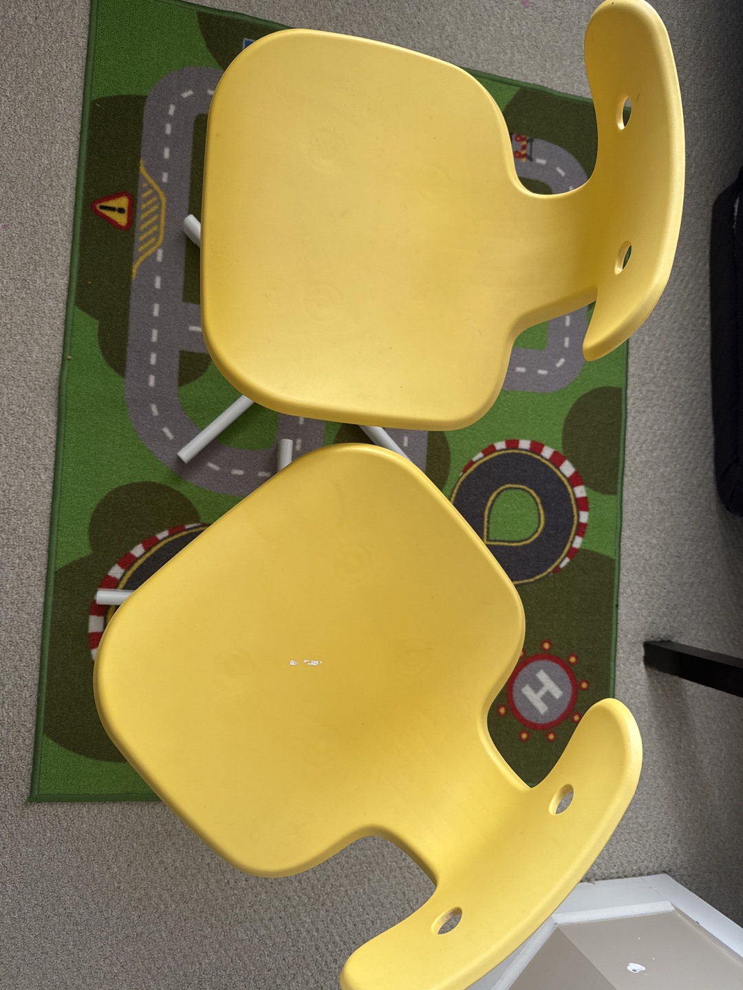 Pair of Yellow Children's Adjustable Chairs - photo 2