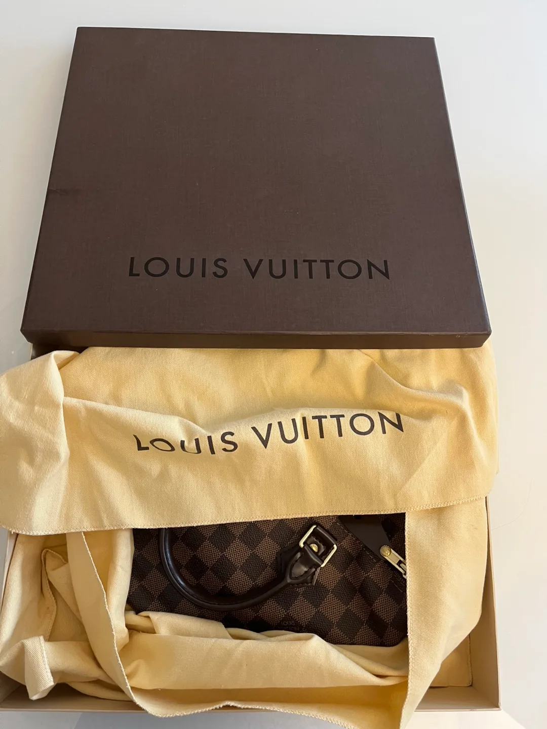 Authentic Louis Vuitton Speedy 30 Damier Ebene handbag image indicator(3)