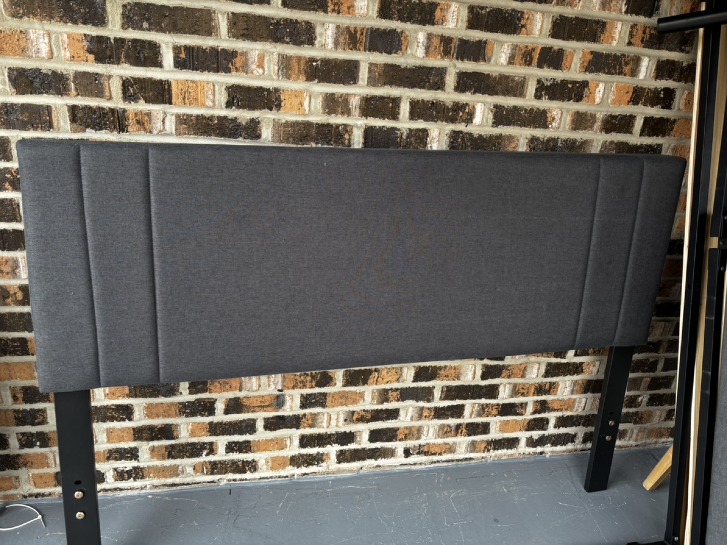 Dark Gray Upholstered Queen bed frame - photo 3