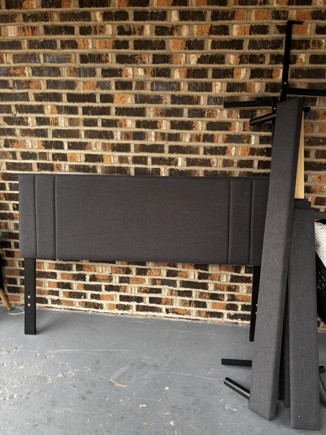 Dark Gray Upholstered Queen bed frame