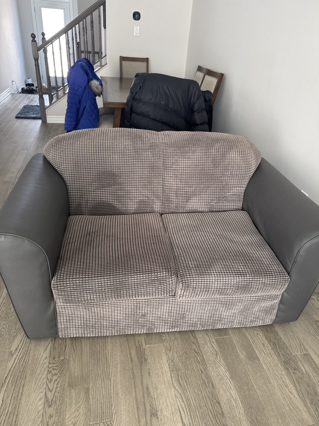 Grey and Black Loveseat and Sofa Set