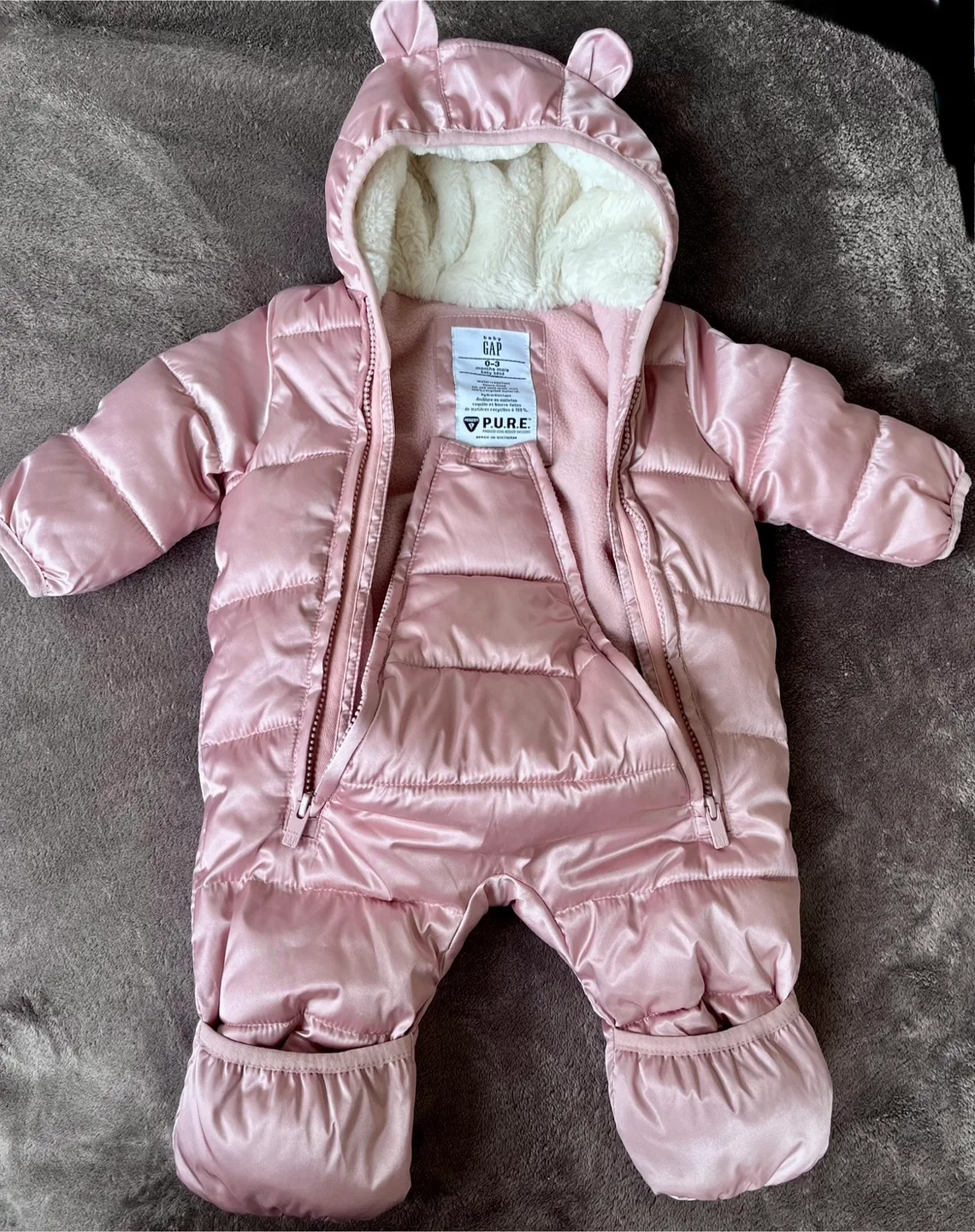 Baby Gap Pink Snowsuit - Size 0-3 Months thumbnail