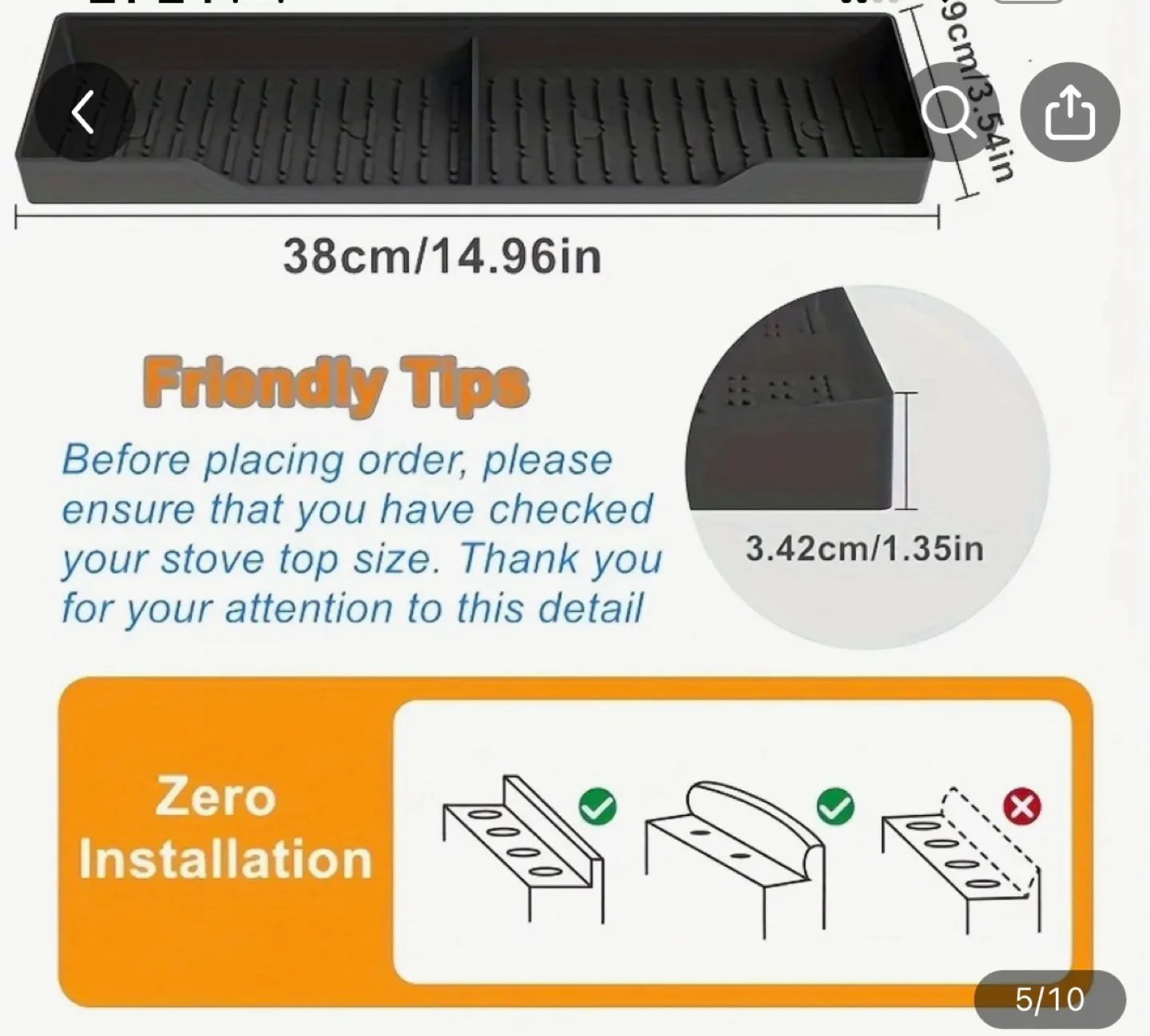Stove Top Organizer - Easy-Clean, Dishwasher Safe image indicator(4)