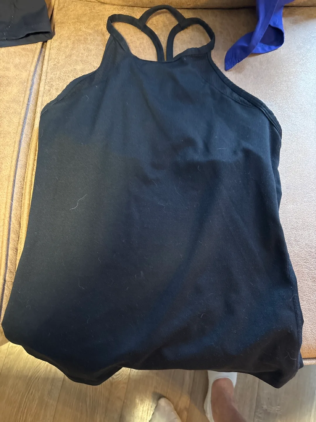 Women's athletic tanks - black and royal blue thumbnail