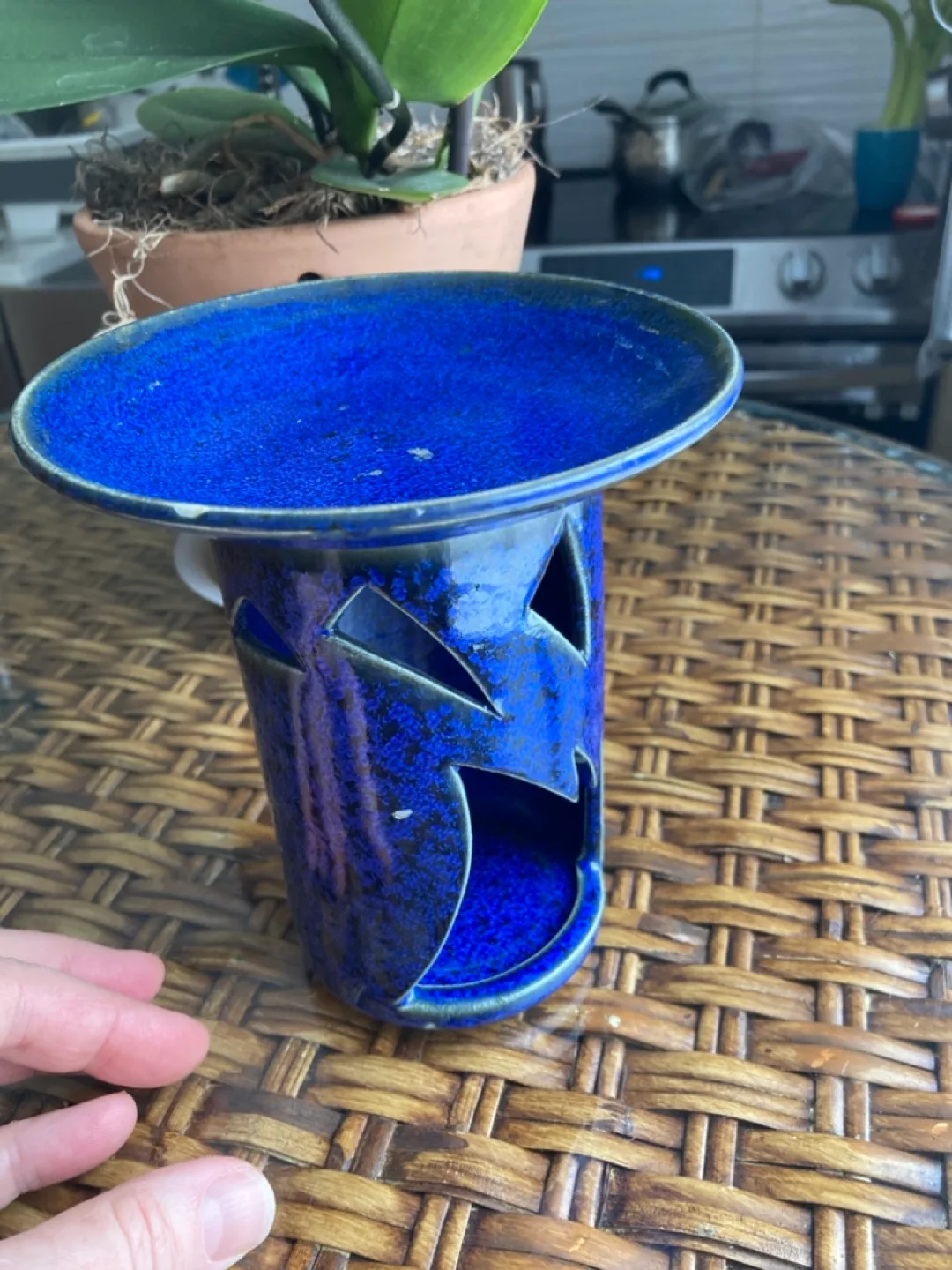 Blue Ceramic Essential Oil Diffuser image indicator(2)