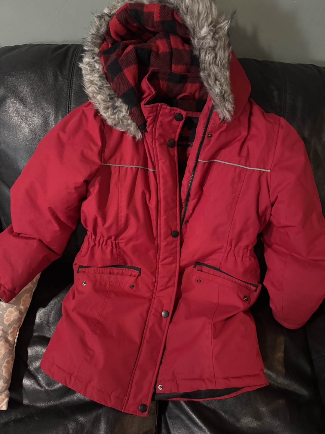 Canadian Classics Girls' Red Winter Parka Coat Size XL