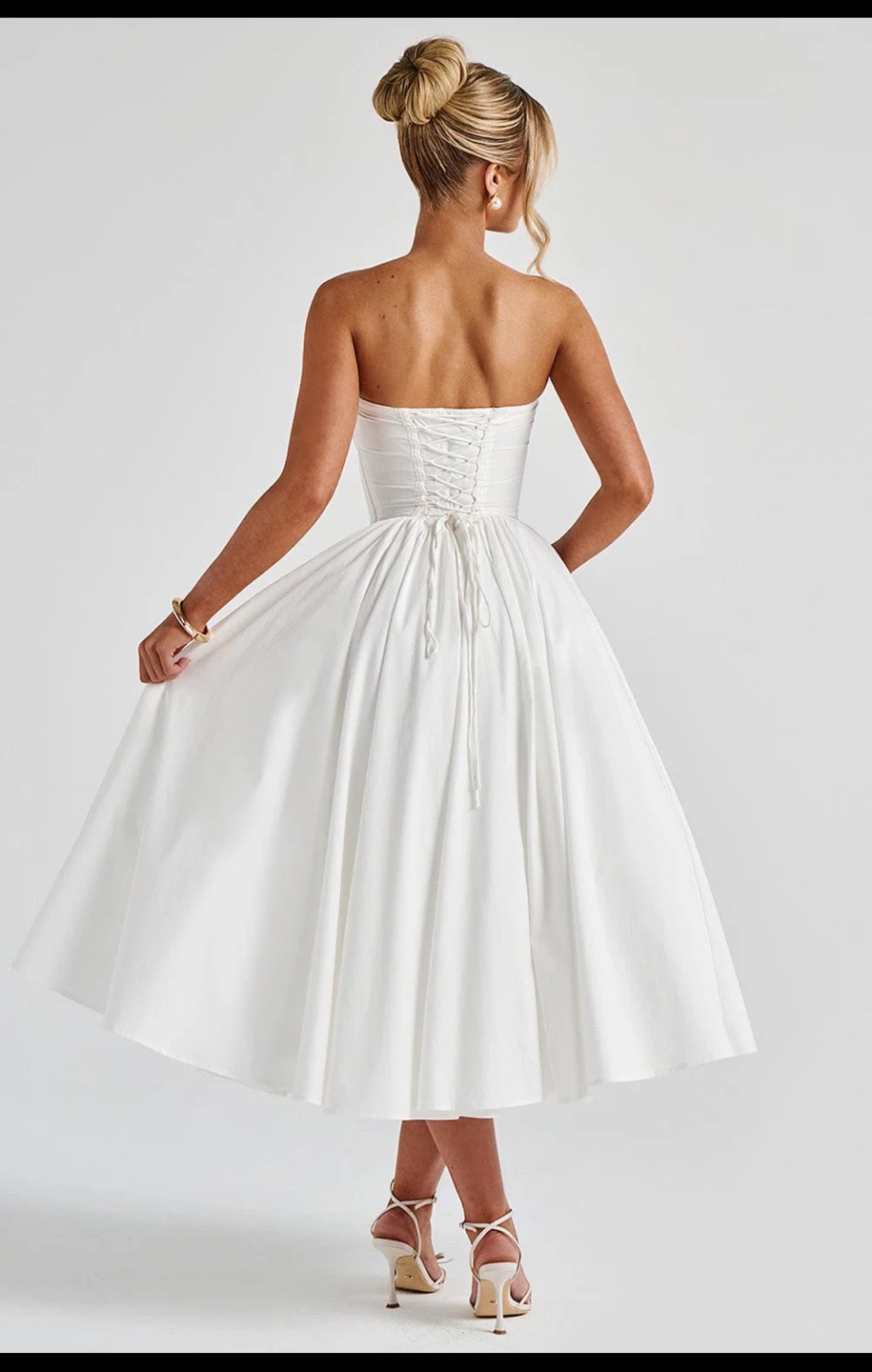 PRIM MIDI DRESS - IVORY - photo 4